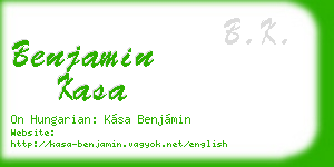 benjamin kasa business card