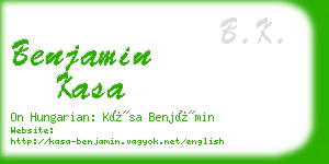 benjamin kasa business card